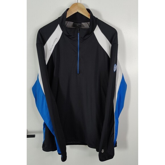 Galvin Green IFC-1 Gore Windstopper 1/4 Zip Jacket Mens XXL 3XL Black Blue Logos